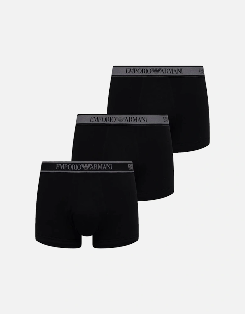 Stretch Cotton Logo 3 Pack Trunks Black/Grey