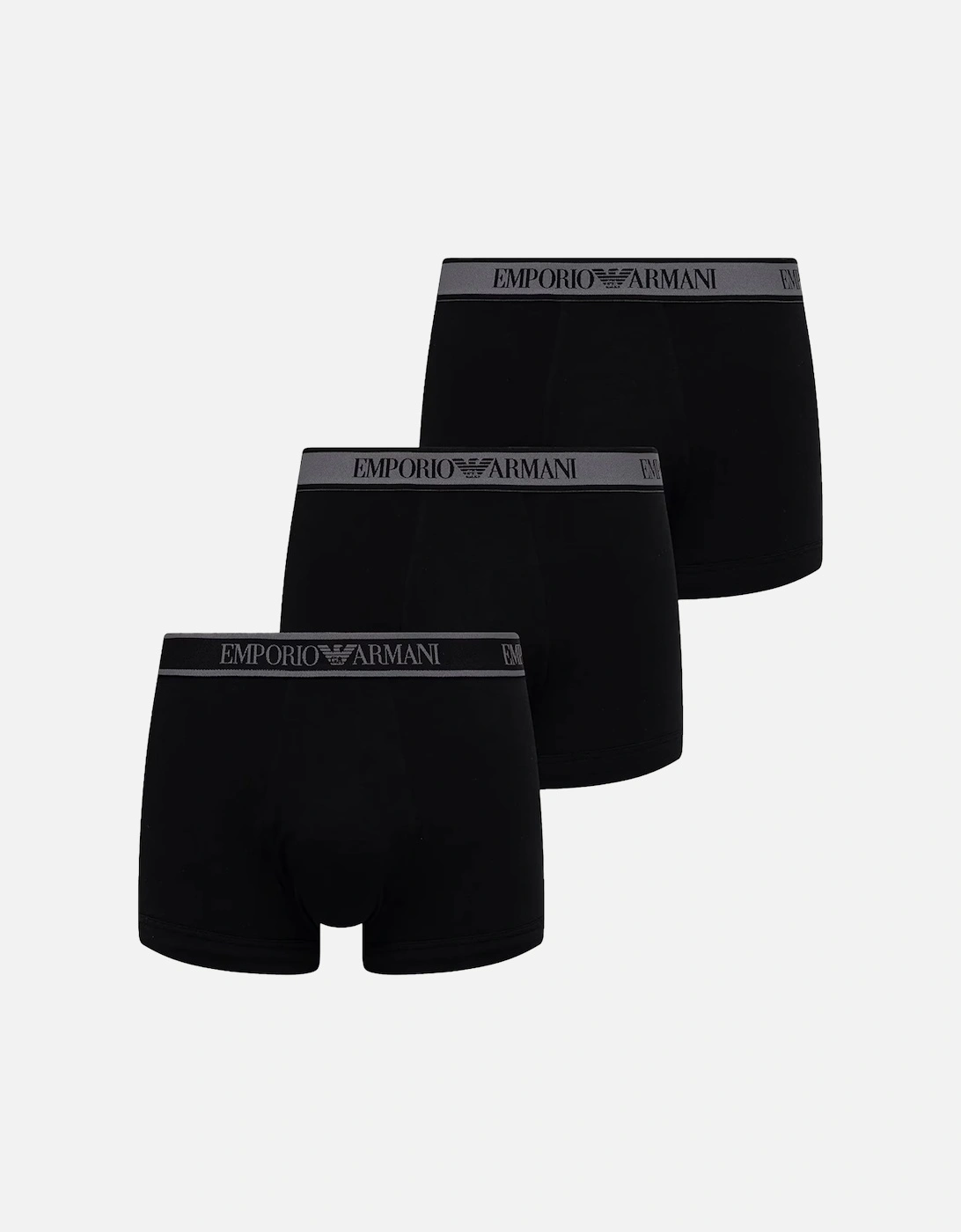Stretch Cotton Logo 3 Pack Trunks Black/Grey, 4 of 3