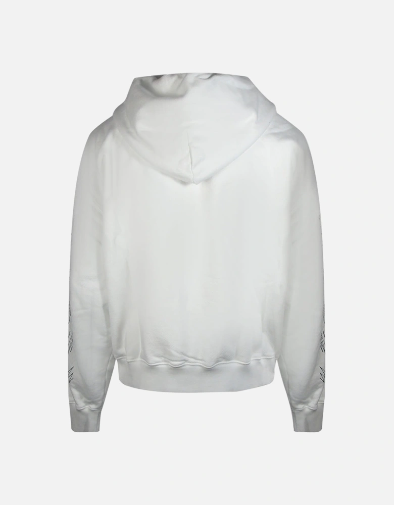 Stitch Diags Zip Skate Hoodie White