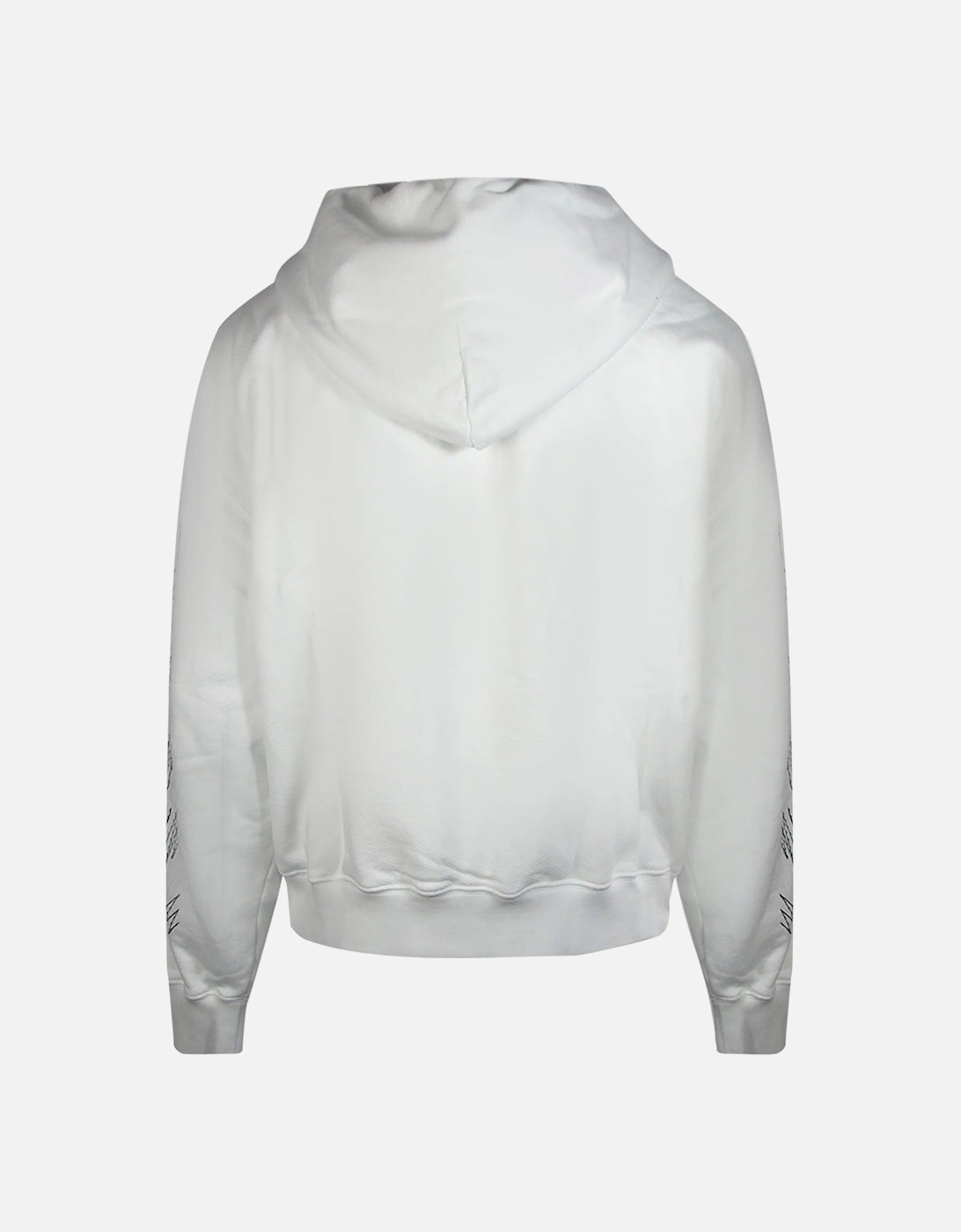 Stitch Diags Zip Skate Hoodie White