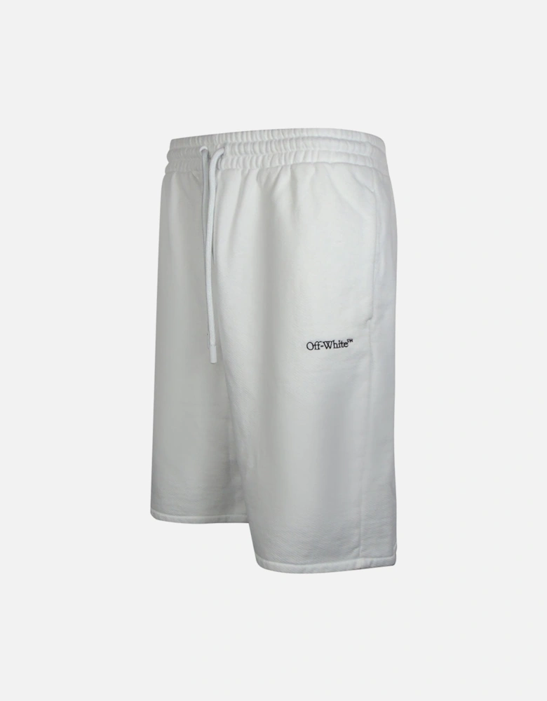 Stitch Diags Skate Sweatshorts White