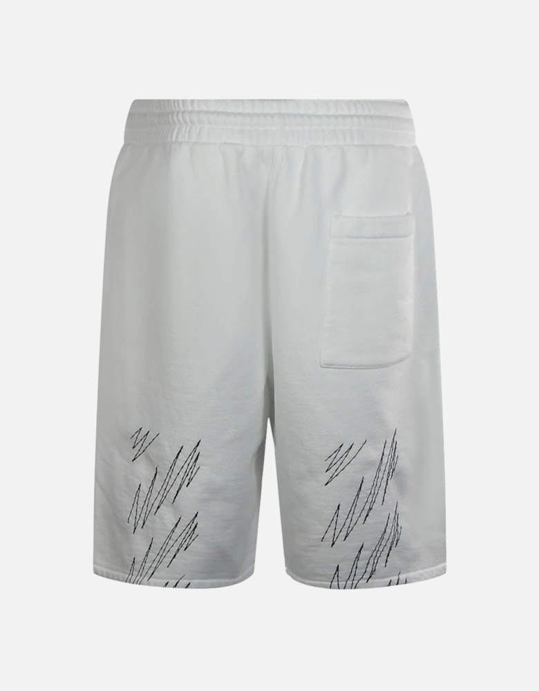 Stitch Diags Skate Sweatshorts White