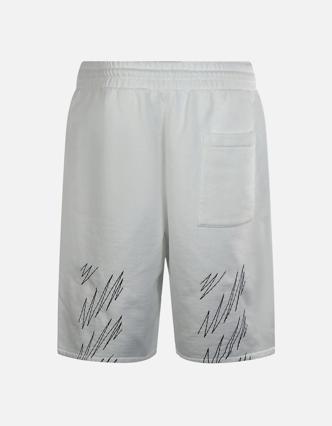 Stitch Diags Skate Sweatshorts White