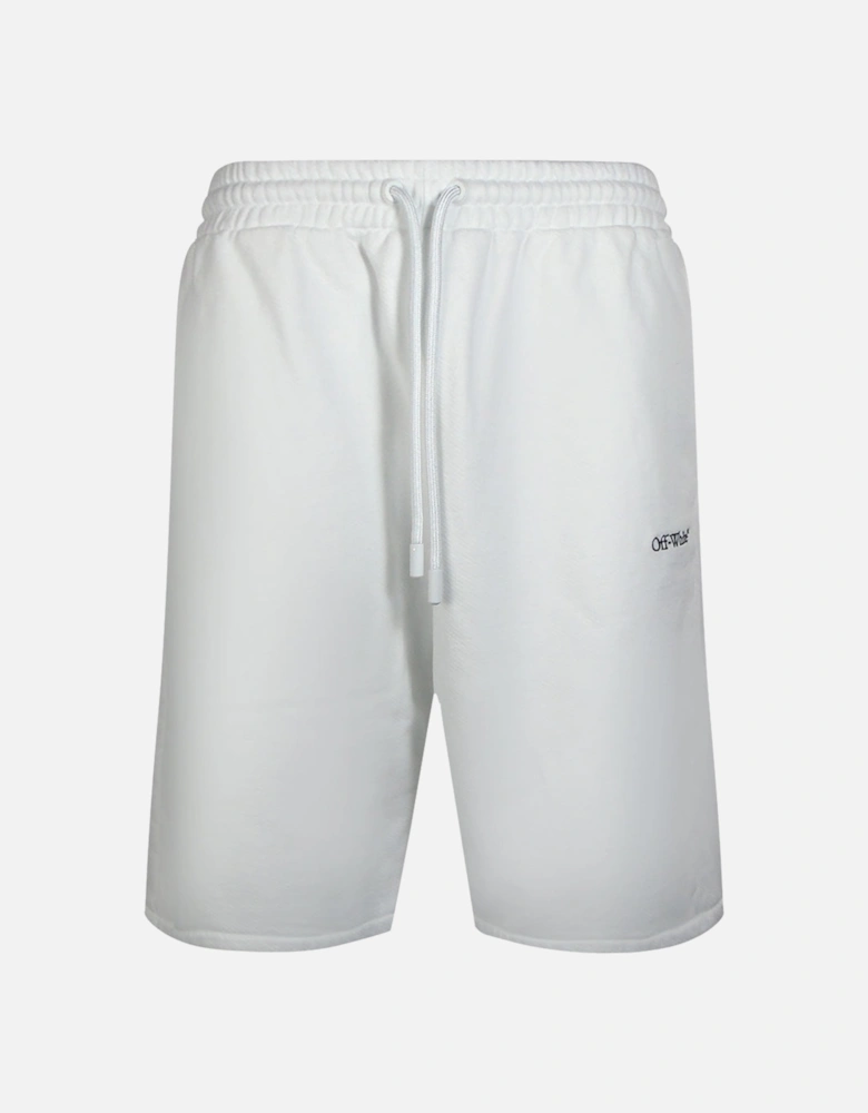 Stitch Diags Skate Sweatshorts White