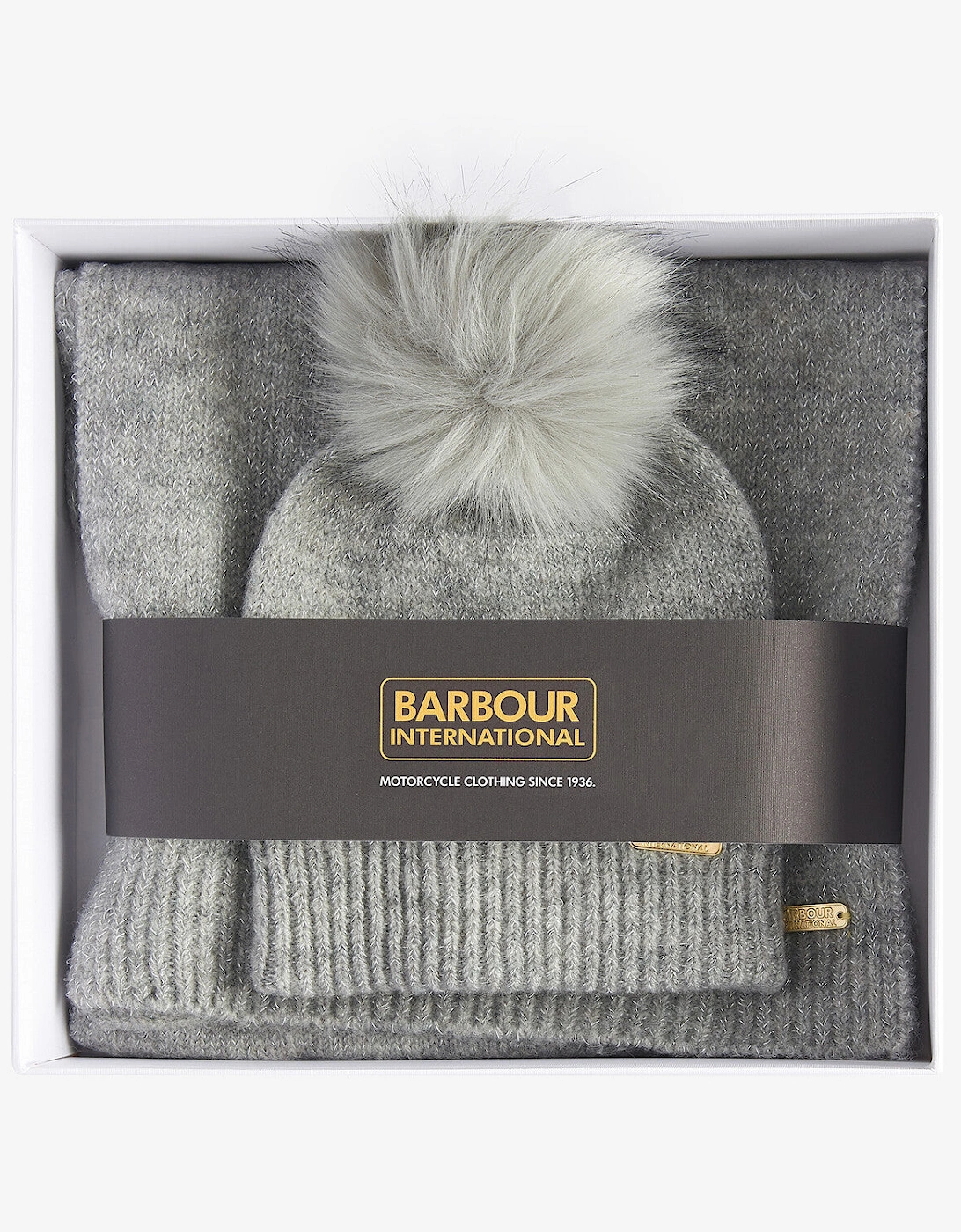 SPARKLE BEANIE & SCARF Womens Gift Set Grey Marl