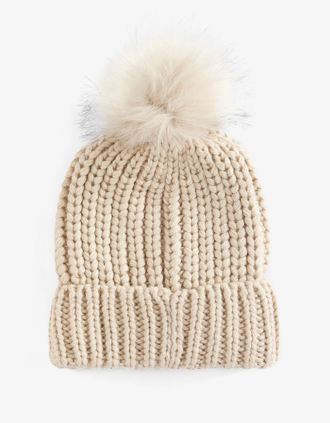 SALTBURN Womens Pom-Pom Beanie Pearl
