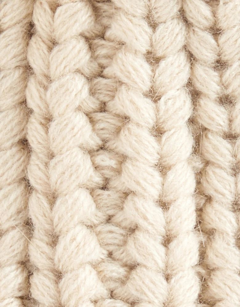 SALTBURN Womens Pom-Pom Beanie Pearl