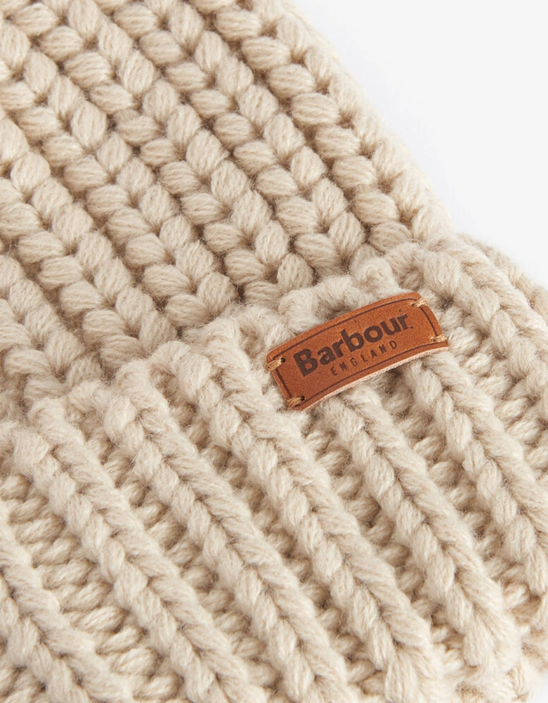 SALTBURN Womens Pom-Pom Beanie Pearl