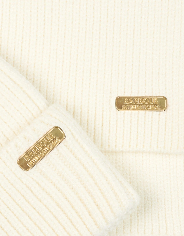 MALLORY BEANIE & SCARF Womens Gift Set Optic White