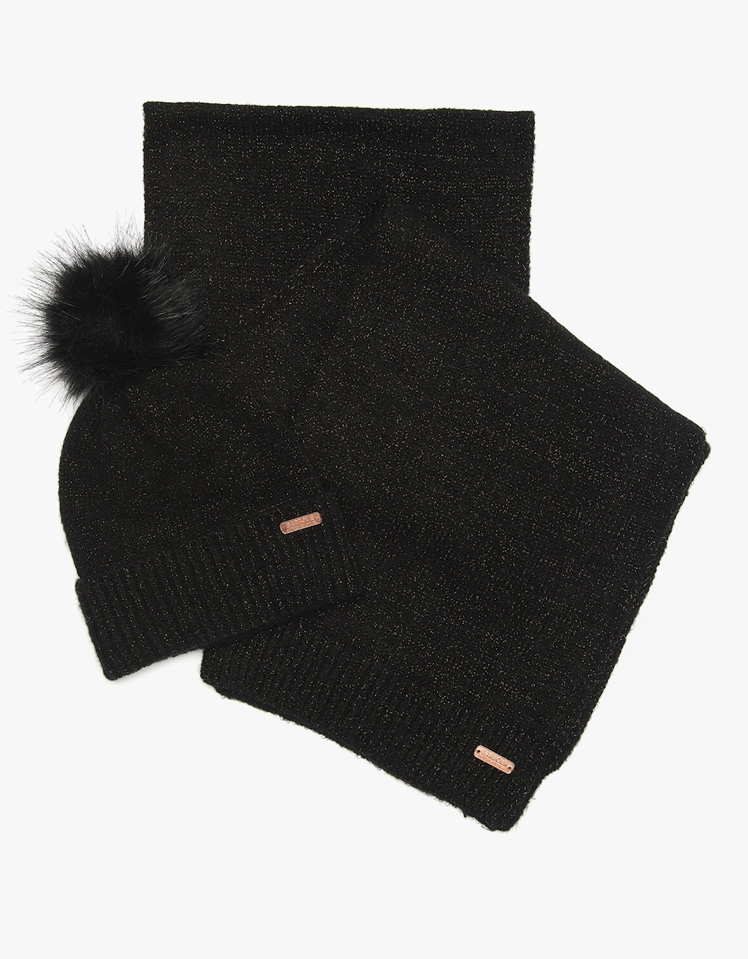 SPARKLE BEANIE & SCARF Womens Gift Set Black, 3 of 2