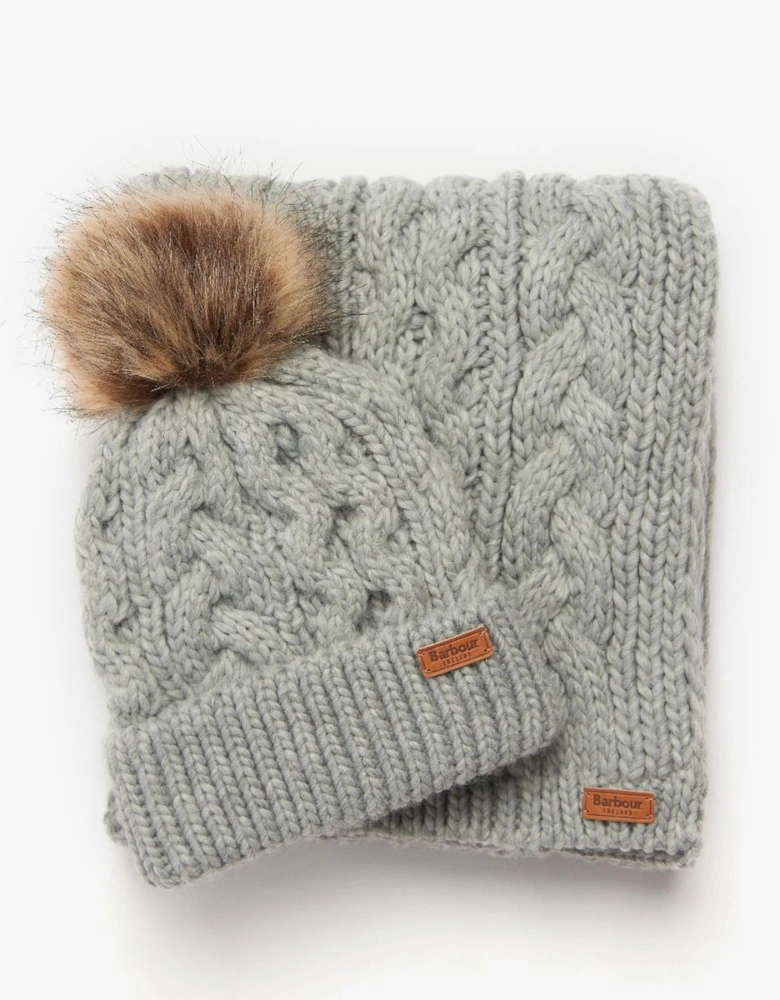 PENSHAW BEANIE & SCARF Womens Gift Set Grey