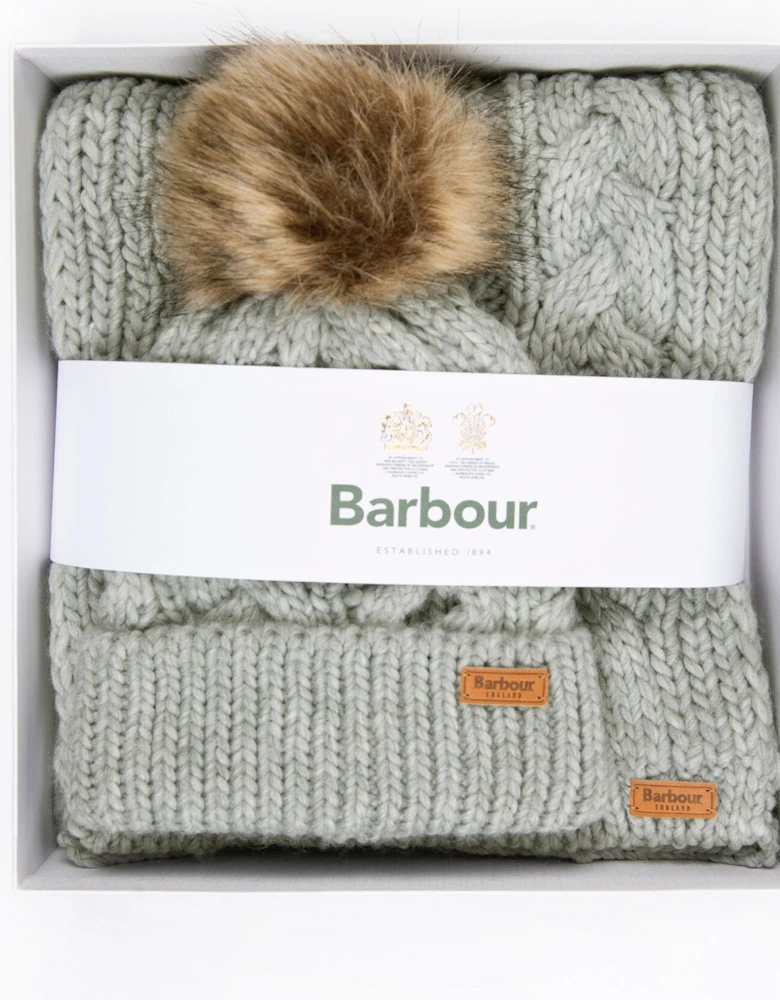 PENSHAW BEANIE & SCARF Womens Gift Set Grey