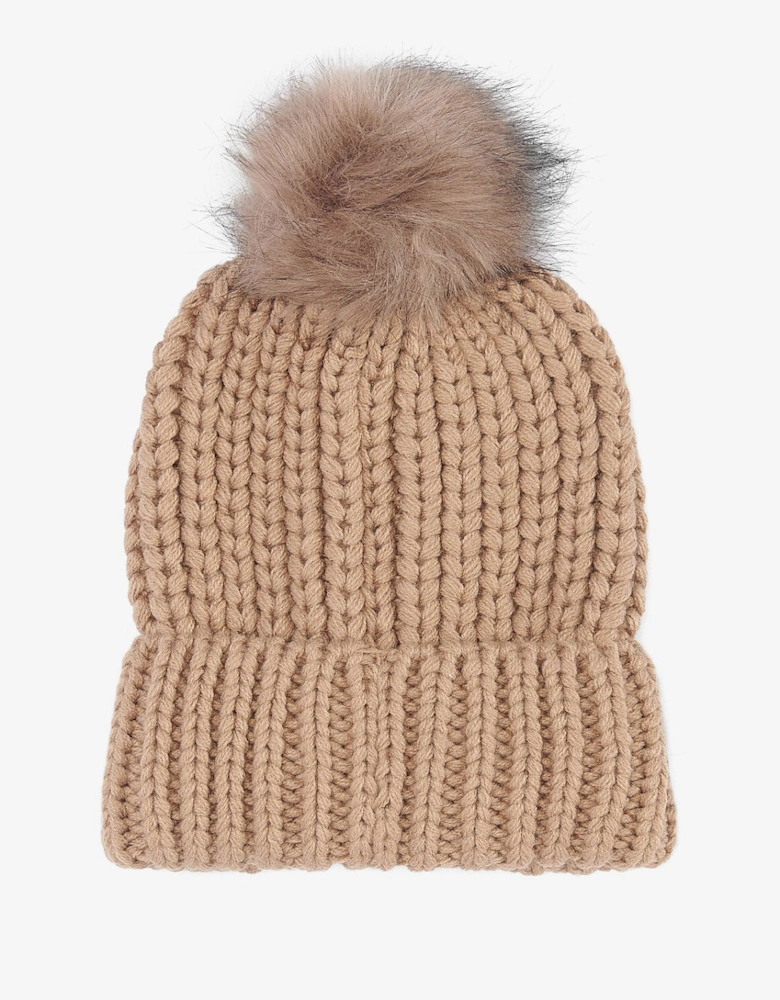 SALTBURN Womens Pom-Pom Beanie Mink