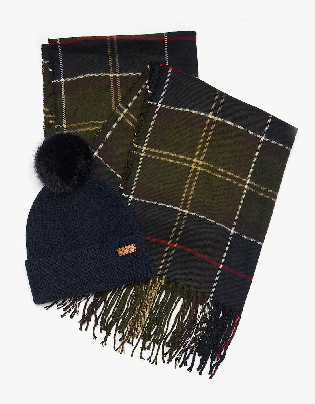Women's Barbour DOVER BEANIE & HAILES SCARF Womens Gift Set Classic - Multi - Size: ONE size
