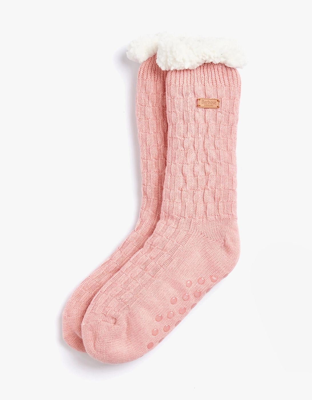 CABLE KNIT LOUNGE Socks Womens Socks Dusty Pink, 6 of 5