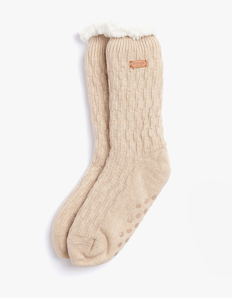 CABLE KNIT LOUNGE Socks Womens Socks Oatmeal
