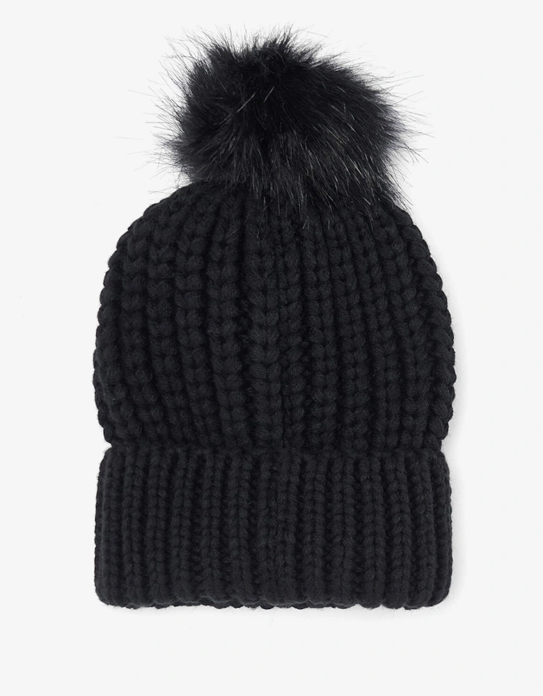 SALTBURN Womens Pom-Pom Beanie Black