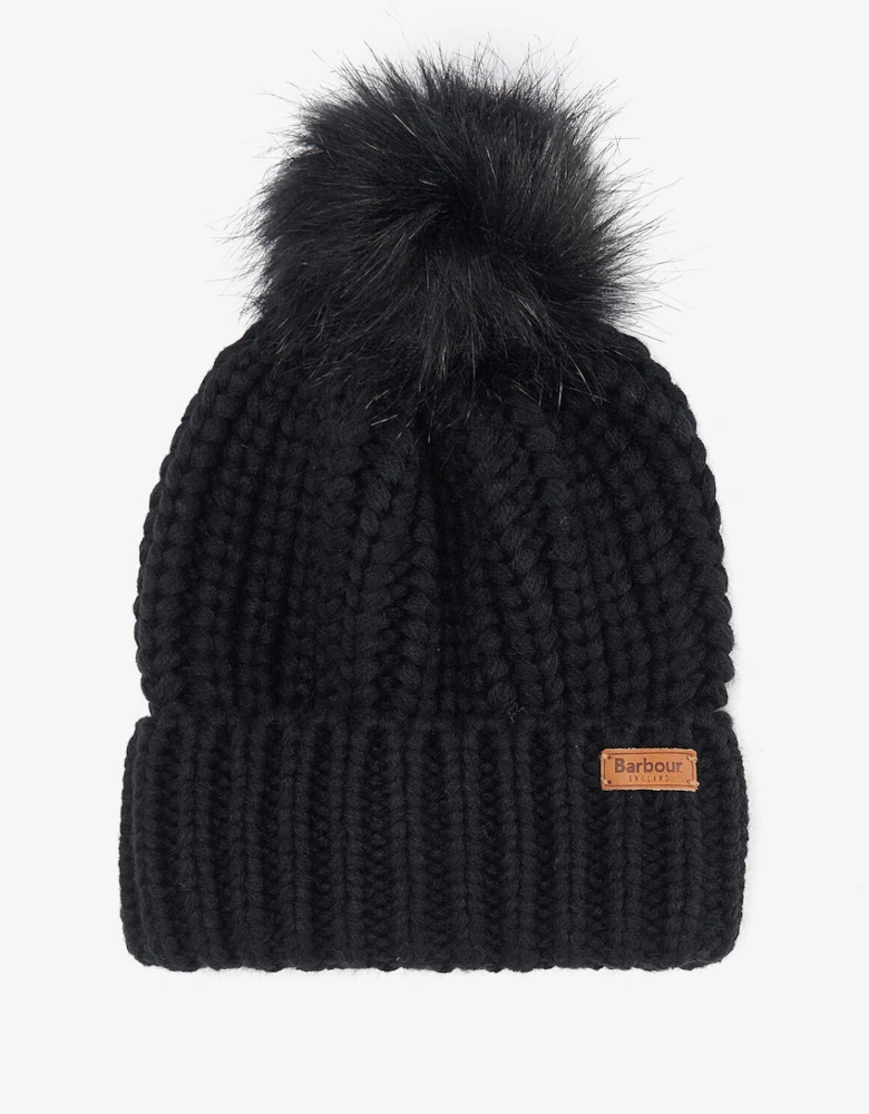 SALTBURN Womens Pom-Pom Beanie Black