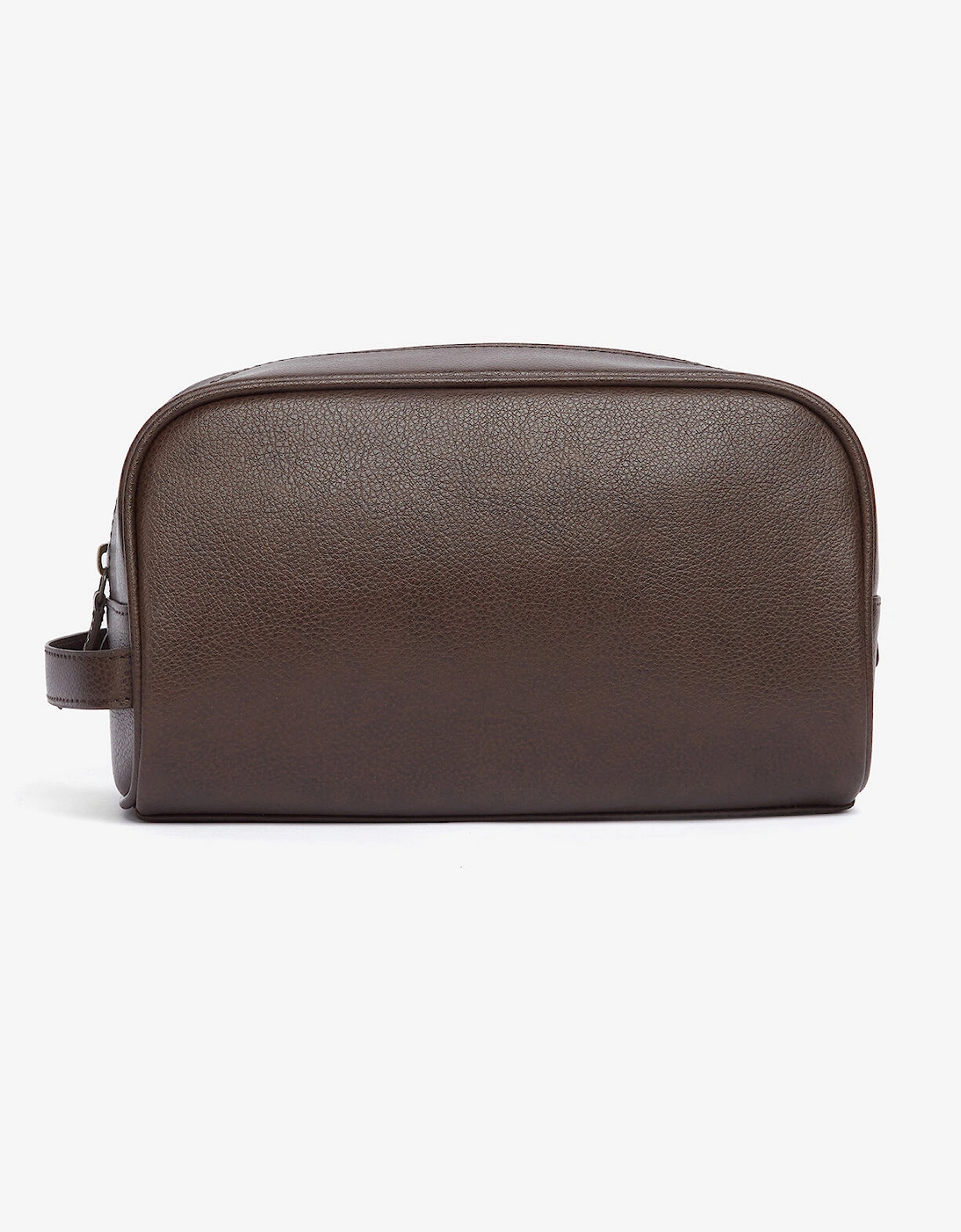 LEATHER Mens Wash Bag Dark Brown