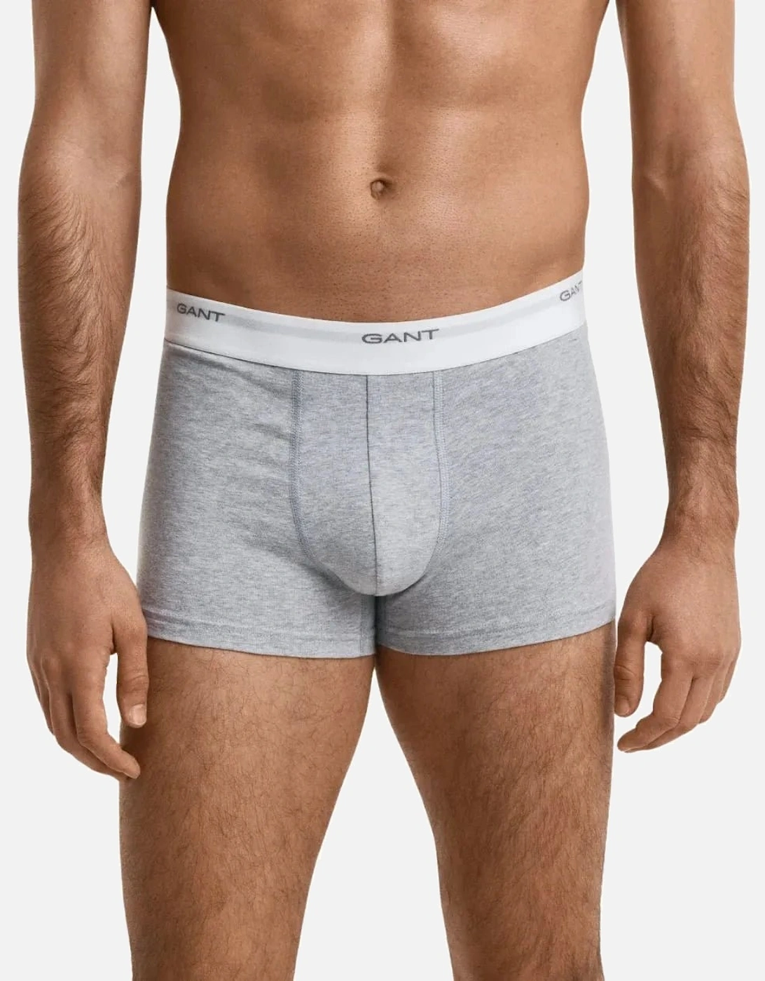 3-Pack Core Logo Boxer Trunks, Black/White/Grey