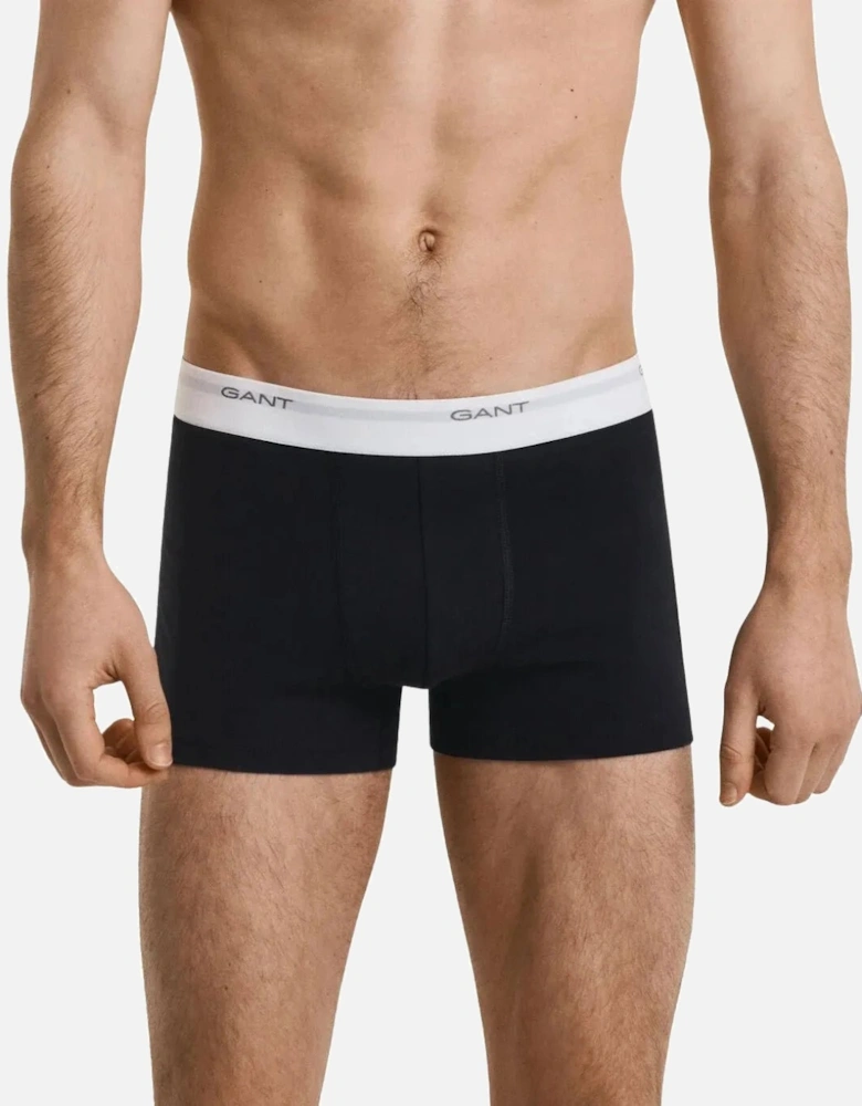 3-Pack Core Logo Boxer Trunks, Black/White/Grey
