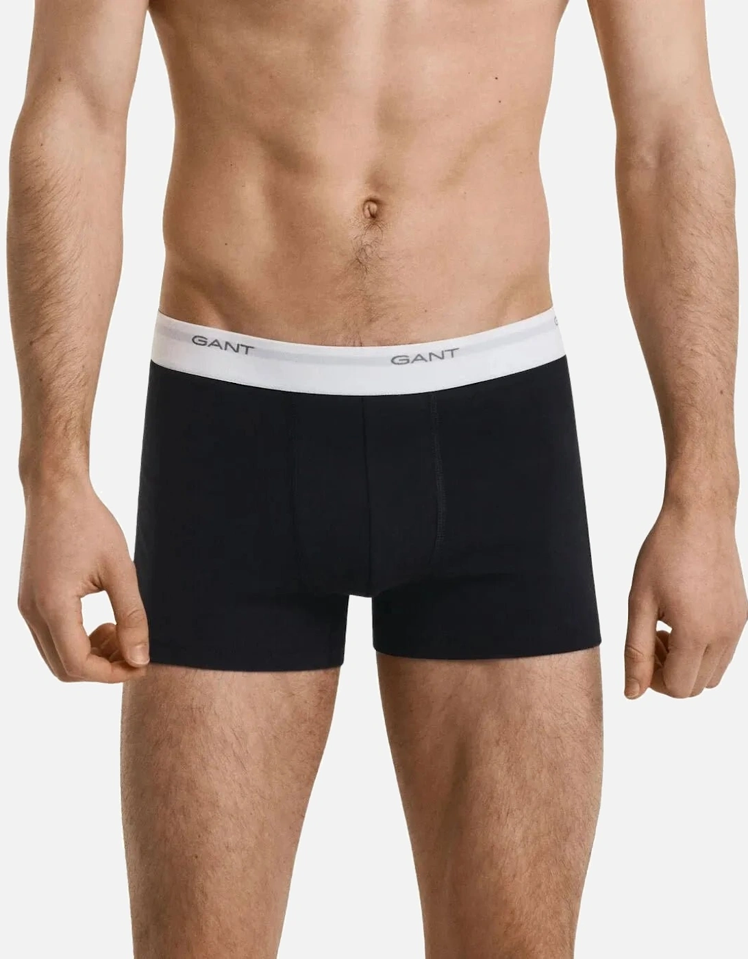 3-Pack Core Logo Boxer Trunks, Black/White/Grey