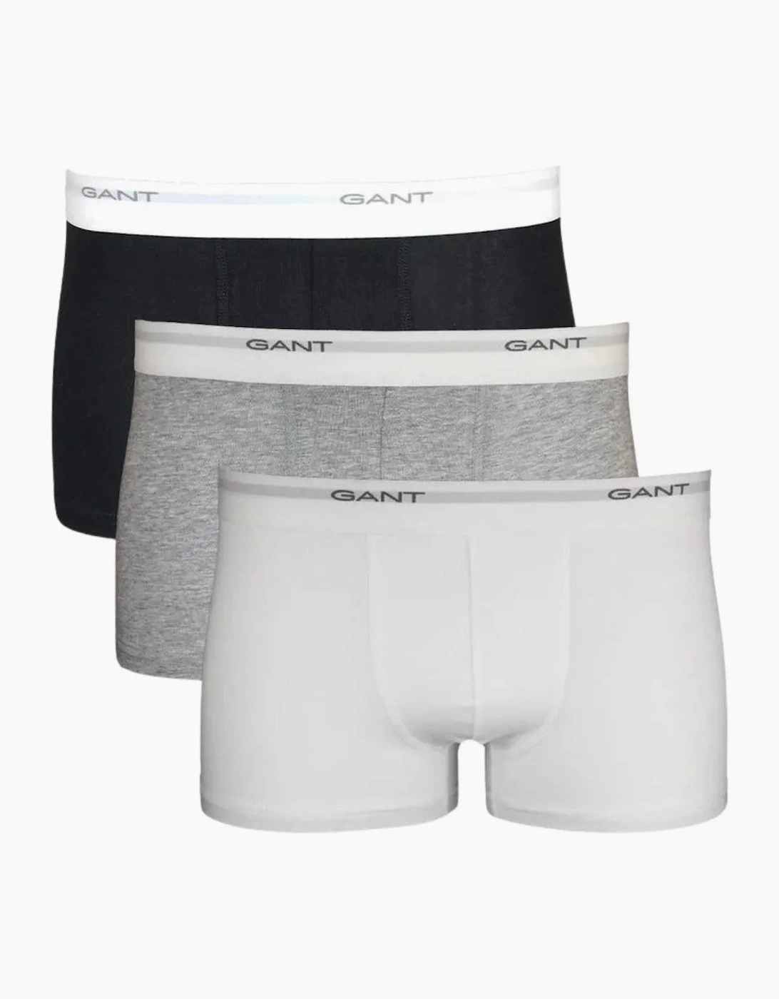 Gant Men's White 3-Pack Core Logo Boxer Trunks, Black/White/Grey  39/38/32 Xxl