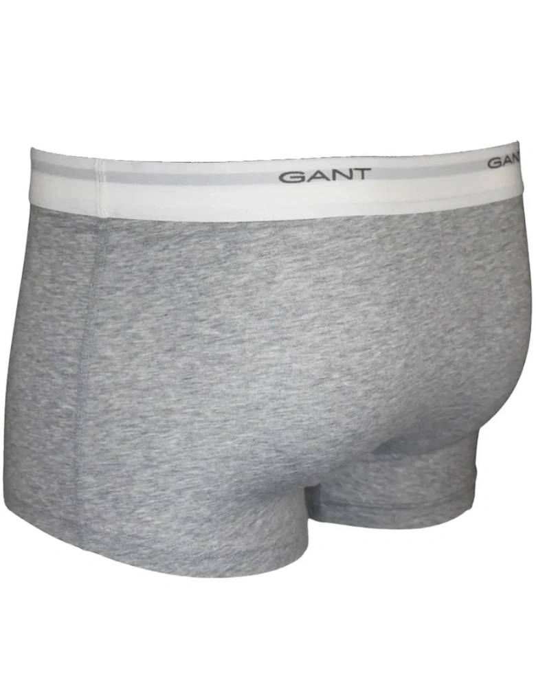 3-Pack Core Logo Boxer Trunks, Black/White/Grey