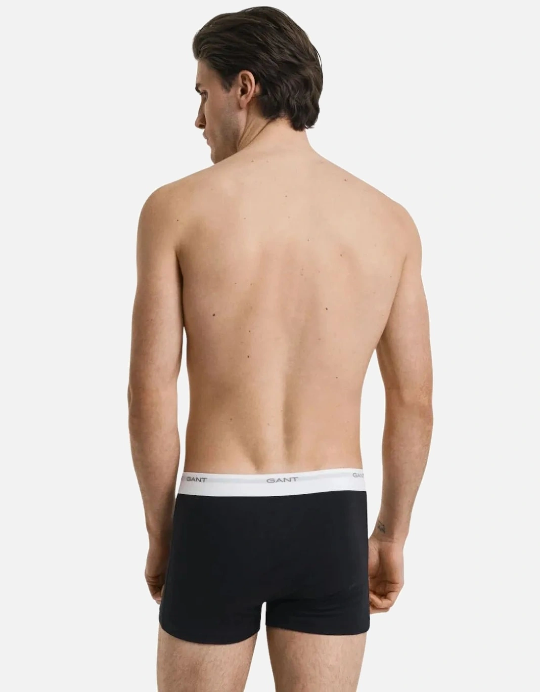 3-Pack Core Logo Boxer Trunks, Black/White/Grey