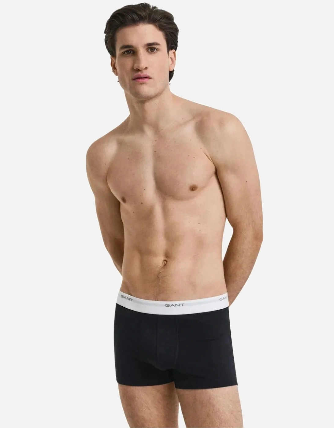 3-Pack Core Logo Boxer Trunks, Black/White/Grey