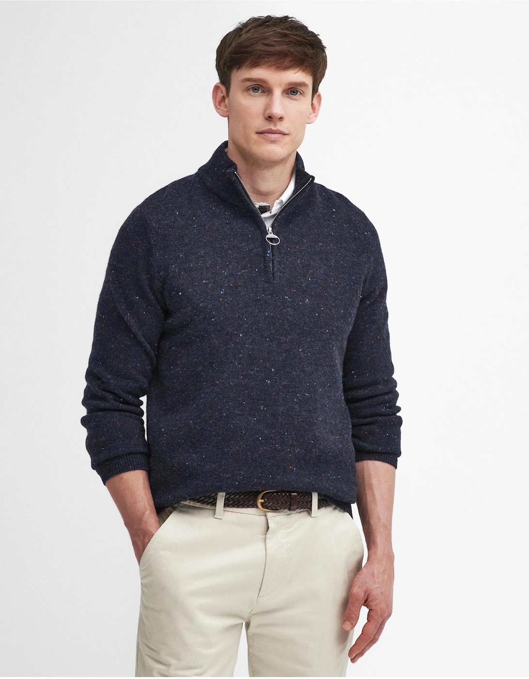 Tainsbury Mens Half Zip Knitted Jumper - Navy, 8 of 7