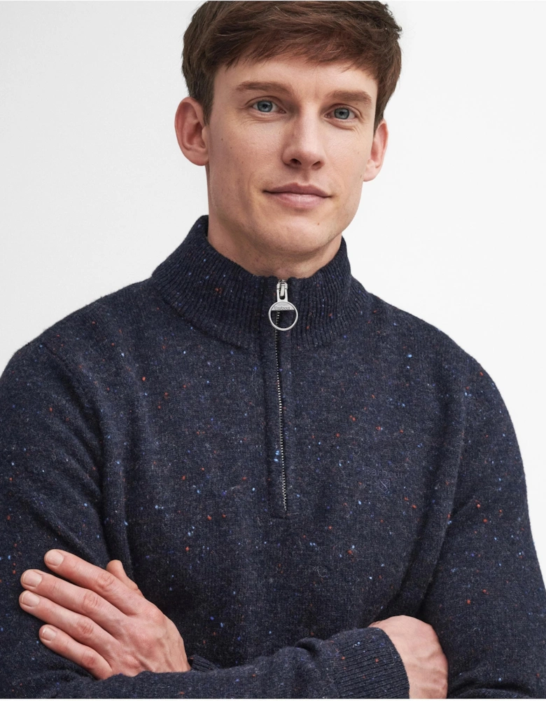 Tainsbury Mens Half Zip Knitted Jumper - Navy