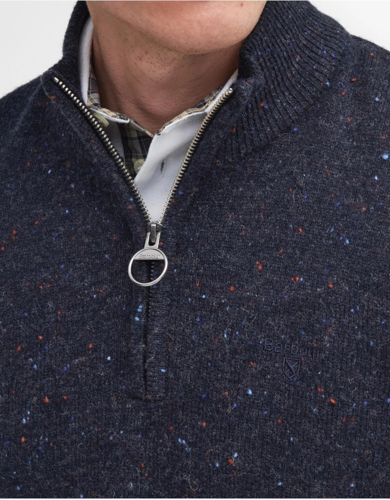 Tainsbury Mens Half Zip Knitted Jumper - Navy