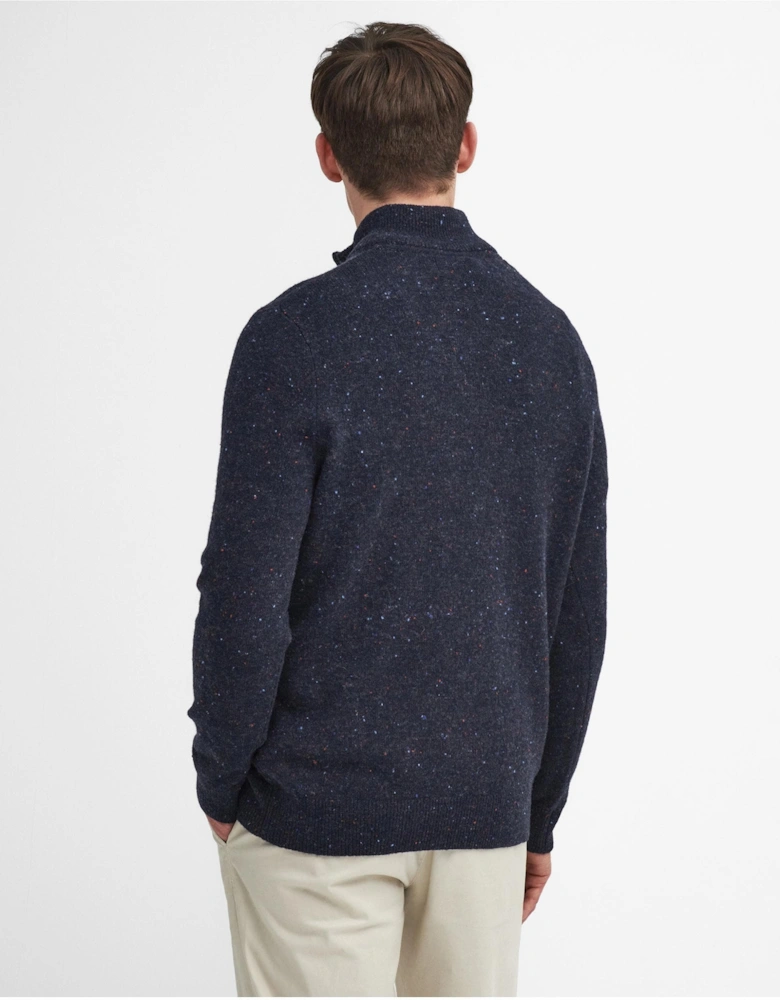 Tainsbury Mens Half Zip Knitted Jumper - Navy