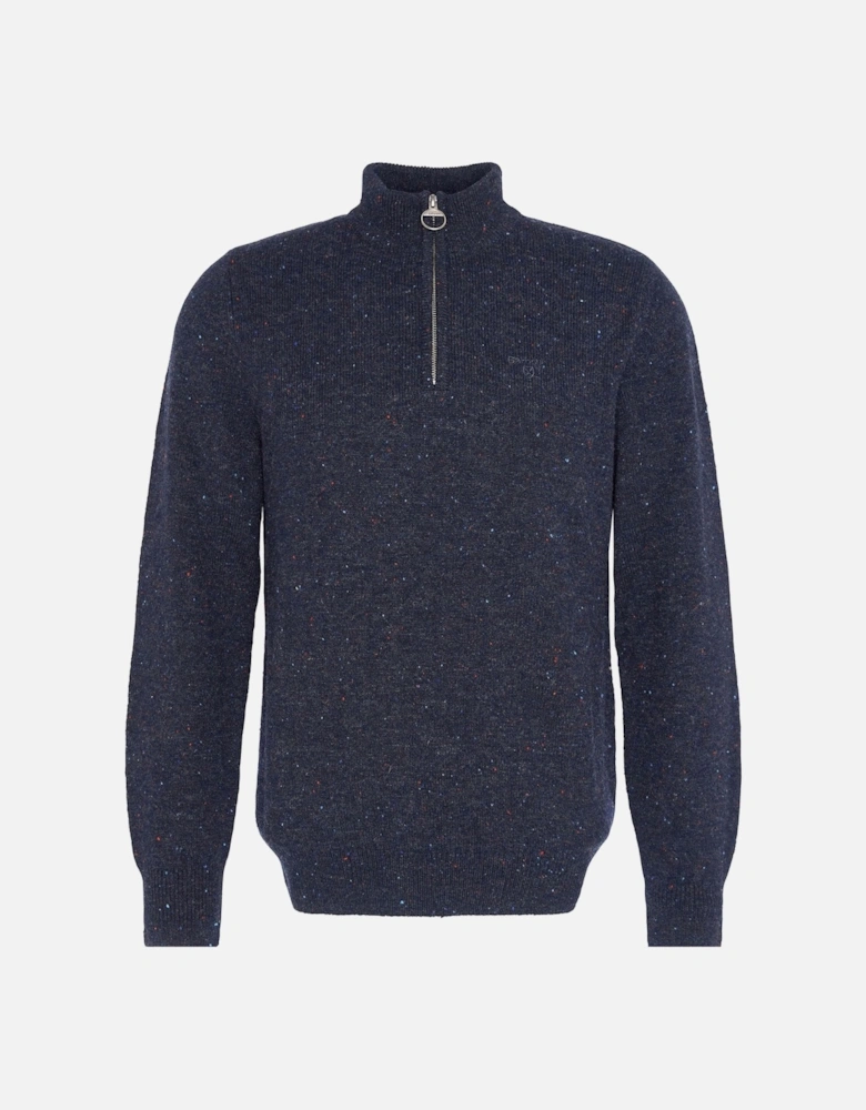 Tainsbury Mens Half Zip Knitted Jumper - Navy