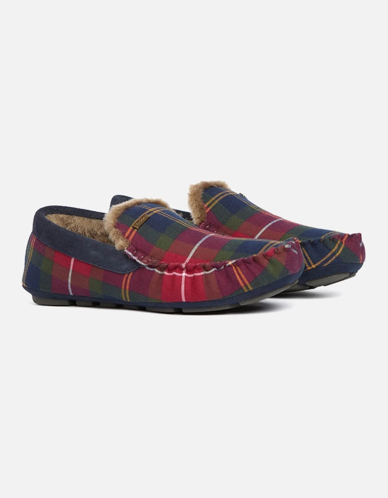 Monty Moccasin Mens Slippers - Winterberry Tartan