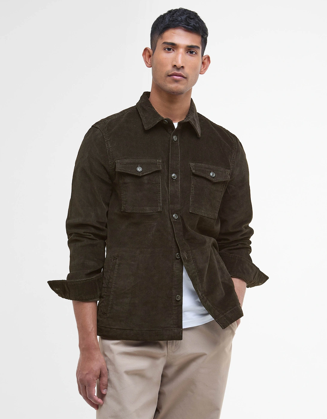 Mens Corduroy Overshirt - Olive, 5 of 4