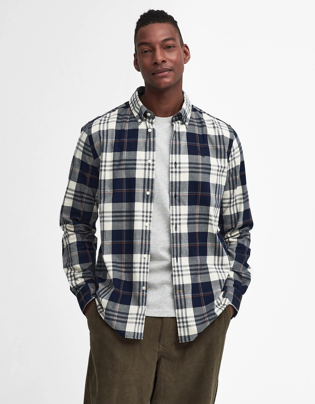 Edgar Mens Tailored Checked Shirt - Navy, 6 of 5