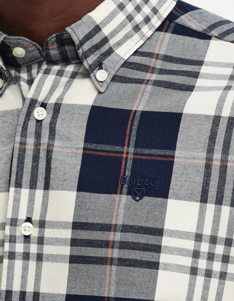 Edgar Mens Tailored Checked Shirt - Navy