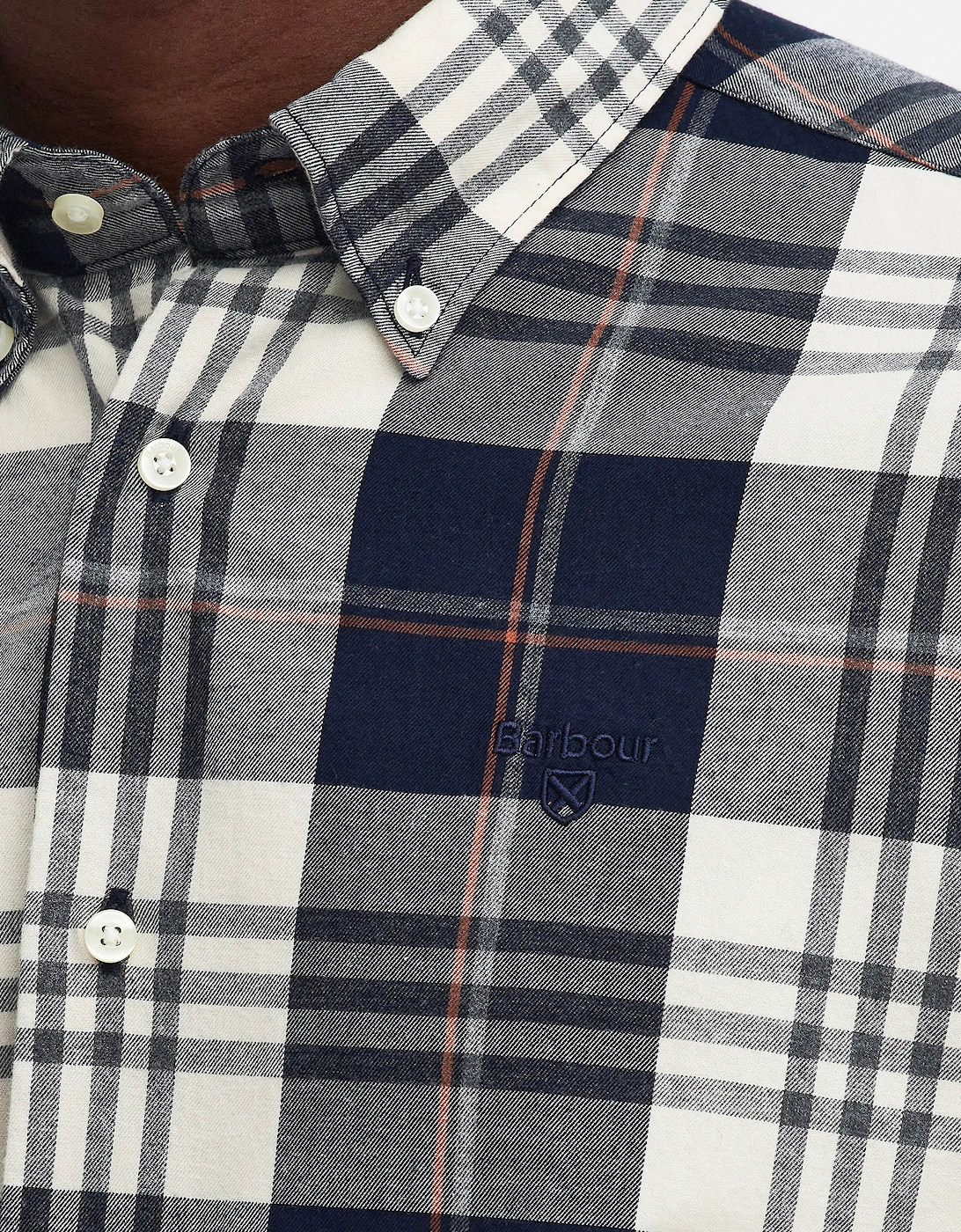 Edgar Mens Tailored Checked Shirt - Navy