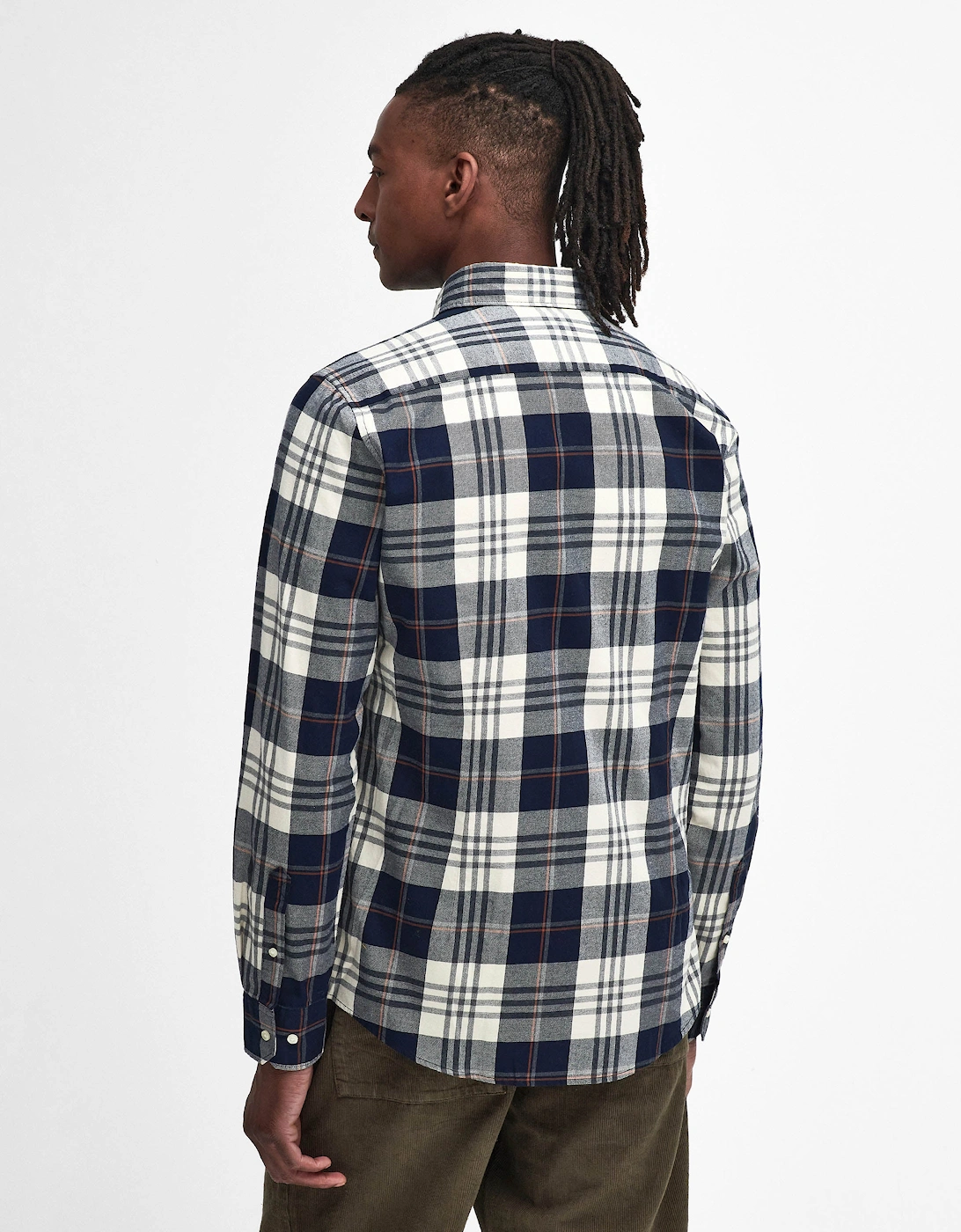 Edgar Mens Tailored Checked Shirt - Navy
