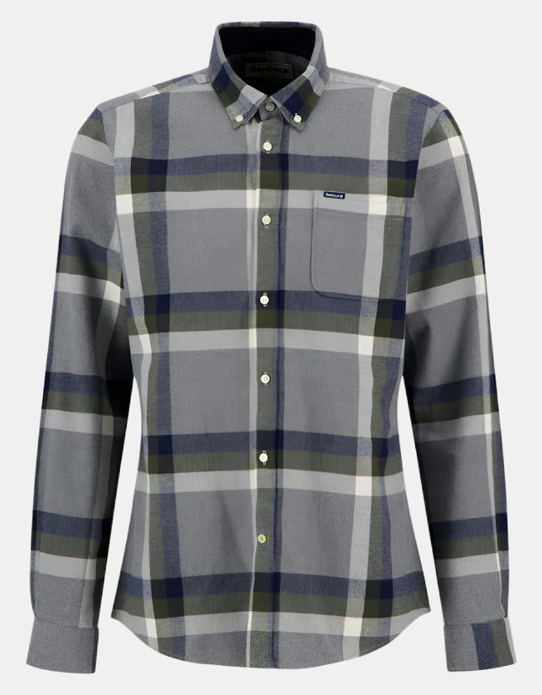 Folley Mens Tailored Checked Shirt - Light Grey Marl, 2 of 1