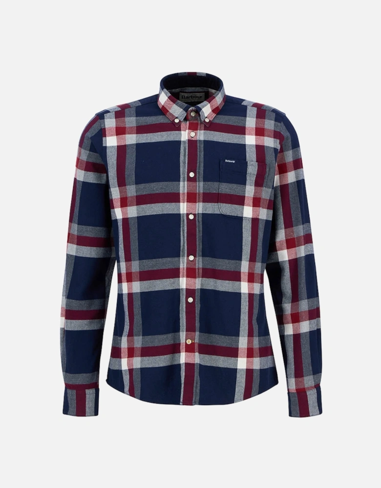 Folley Mens Tailored Checked Shirt - Navy/Red
