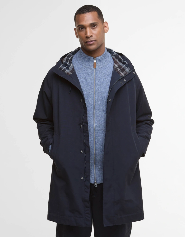 Hooded Lorden Mens Waterproof Mac - Navy
