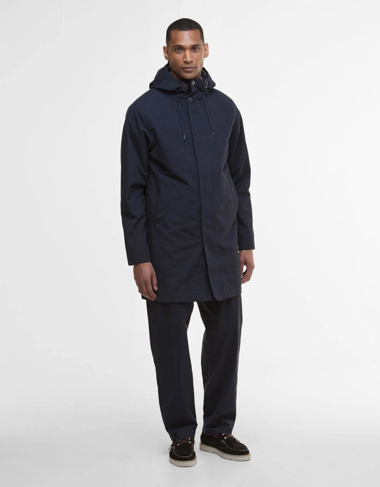 Hooded Lorden Mens Waterproof Mac - Navy