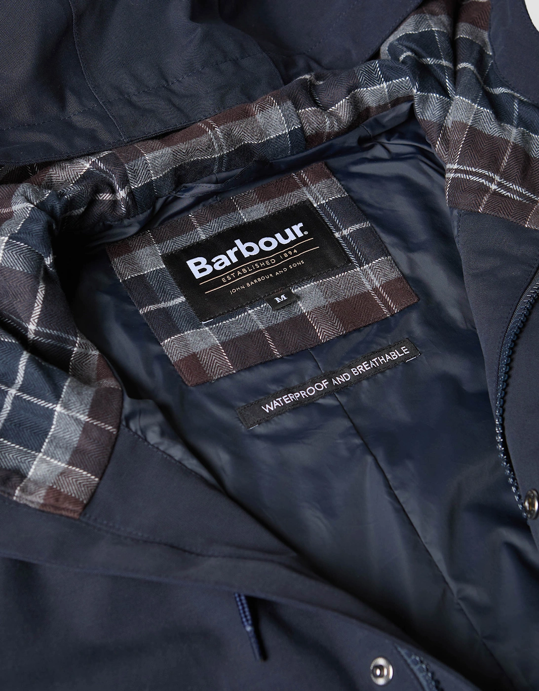Hooded Lorden Mens Waterproof Mac - Navy