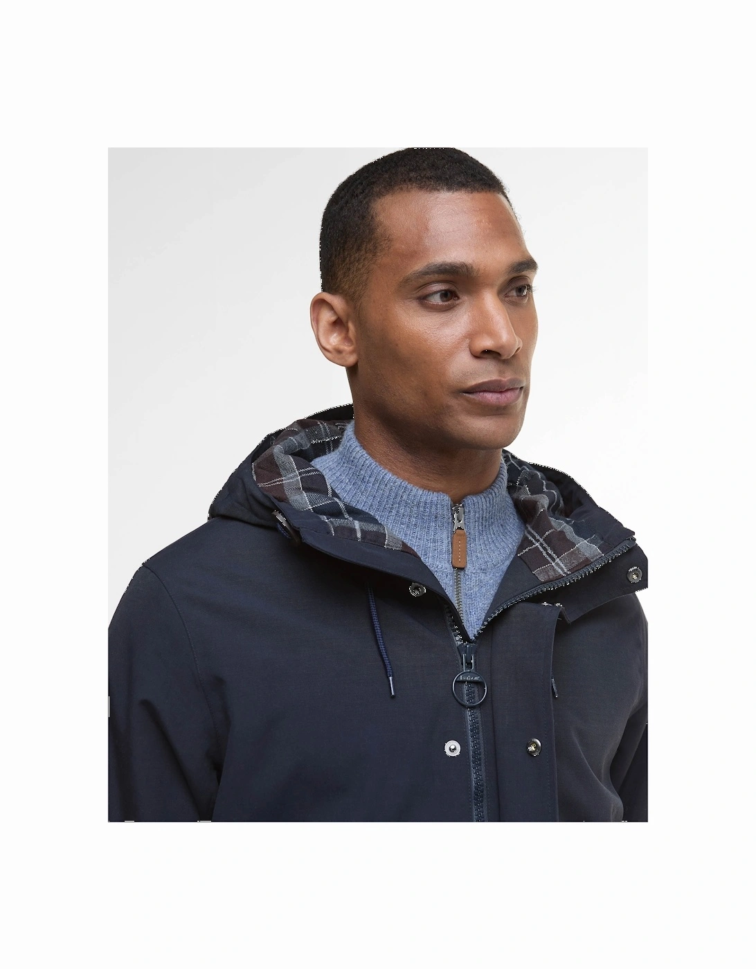 Hooded Lorden Mens Waterproof Mac - Navy