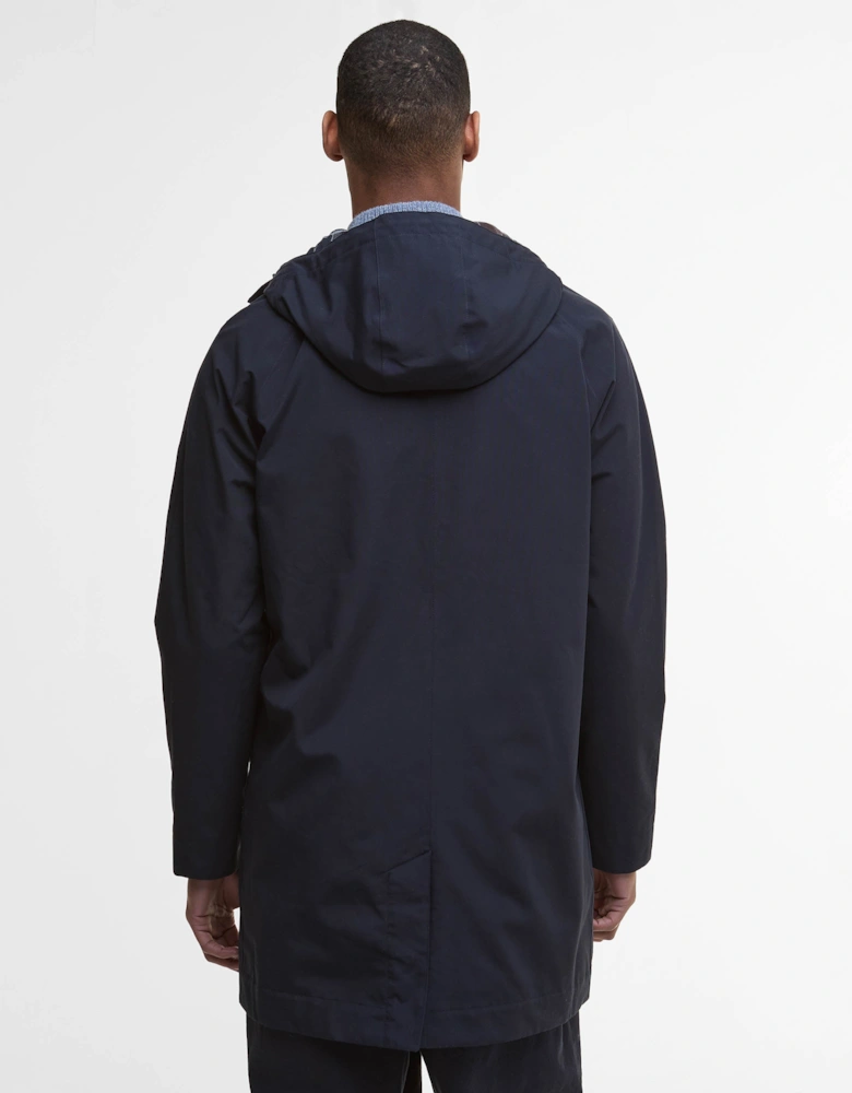 Hooded Lorden Mens Waterproof Mac - Navy