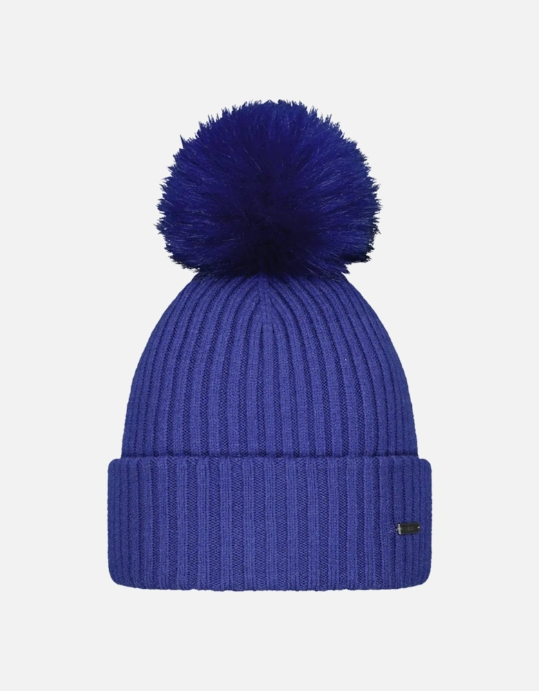 Womens Kenzie Big Stretchy Faux Fur Pom Bobble Hat
