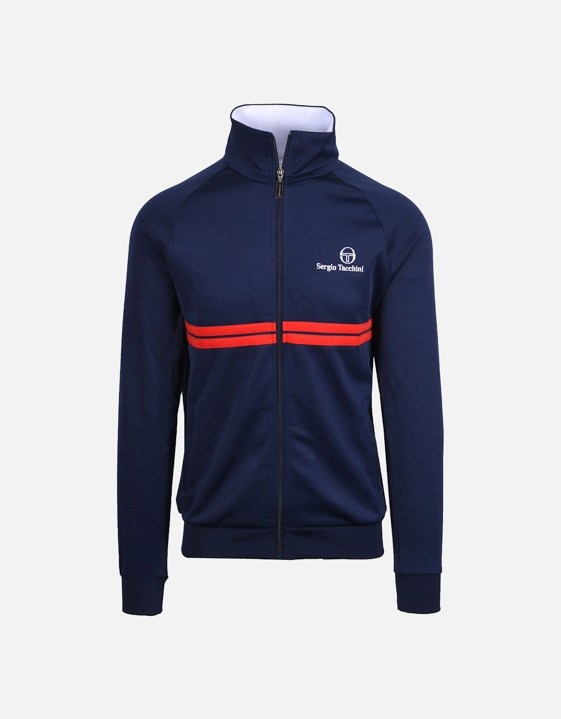 Men's Sergio Tacchini New Dallas Track Top Maritime Blue/White/Red - Navy - Size: 42